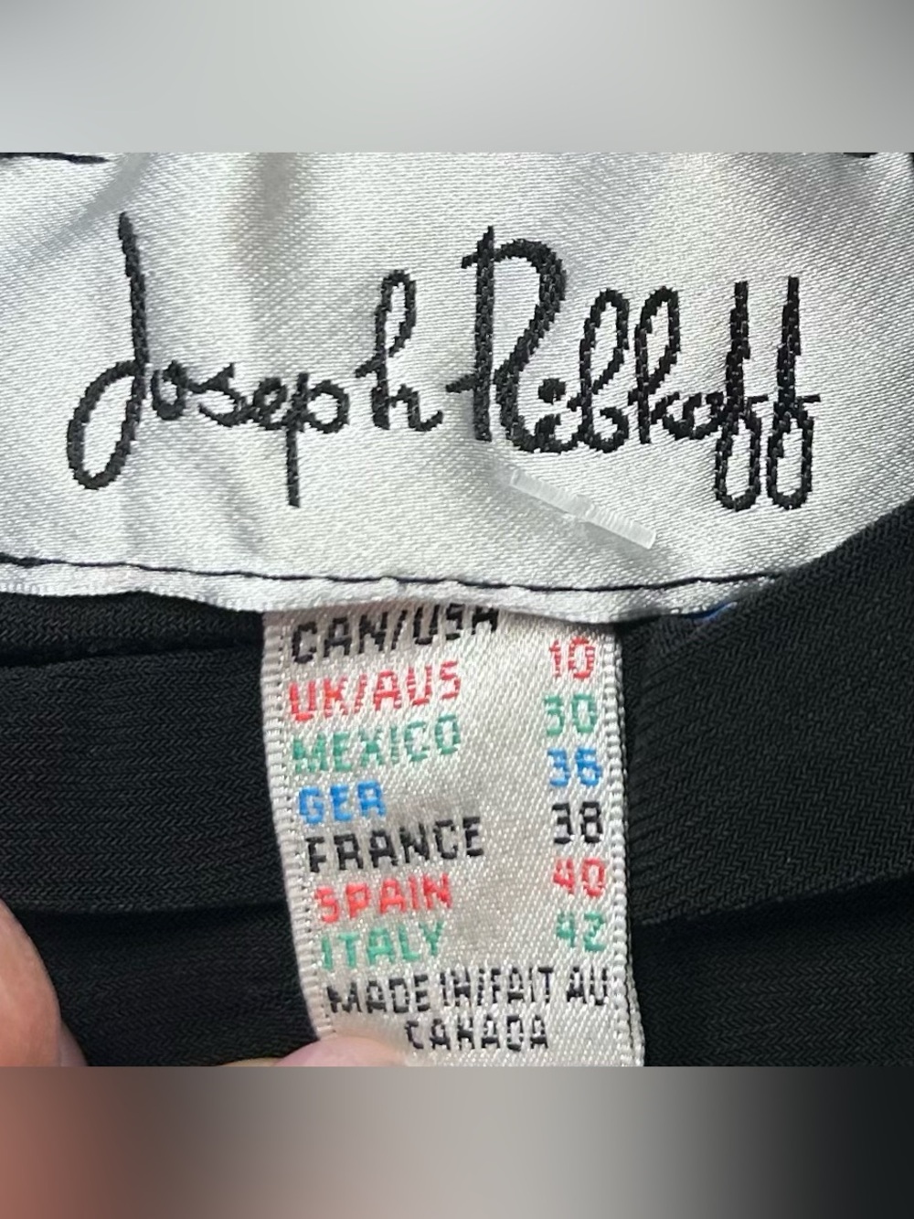 Joseph Ribkoff Drop Waist Handkerchief Dress Art to Wear Floral Black Red 8 - Picture 6 of 12
